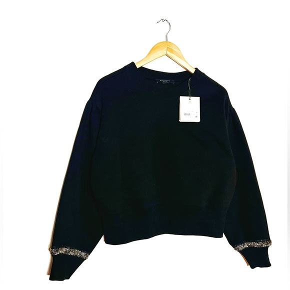 All Saints | NWT Black Embellished Robin Sweater - Picture 10 of 10
